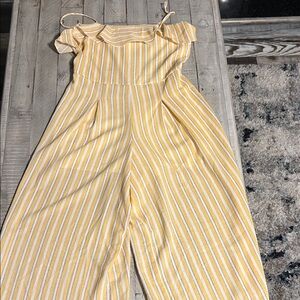 Altar'd State Yellow and White Striped Romper